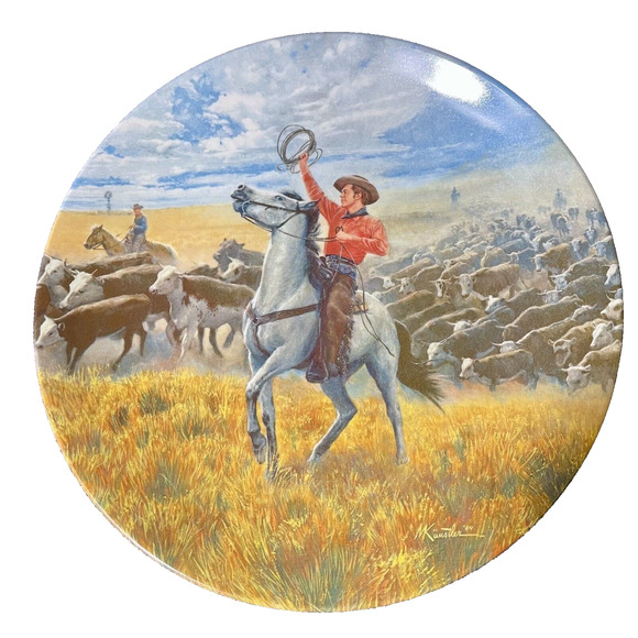 Oklahoma the Musical Knowles By Mort Kunstler Set of 3 Ceramic Plates - Vintage - Picture 3 of 8